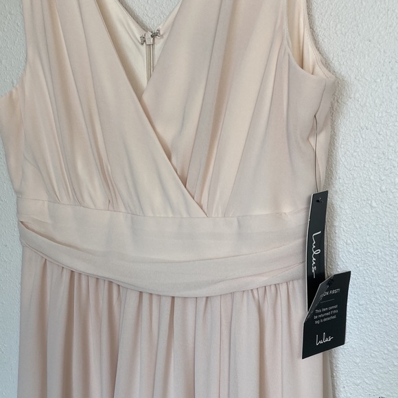 Lulus Thoughts of Hue Blush Surplice Maxi Dress Size Large - Picture 9 of 12